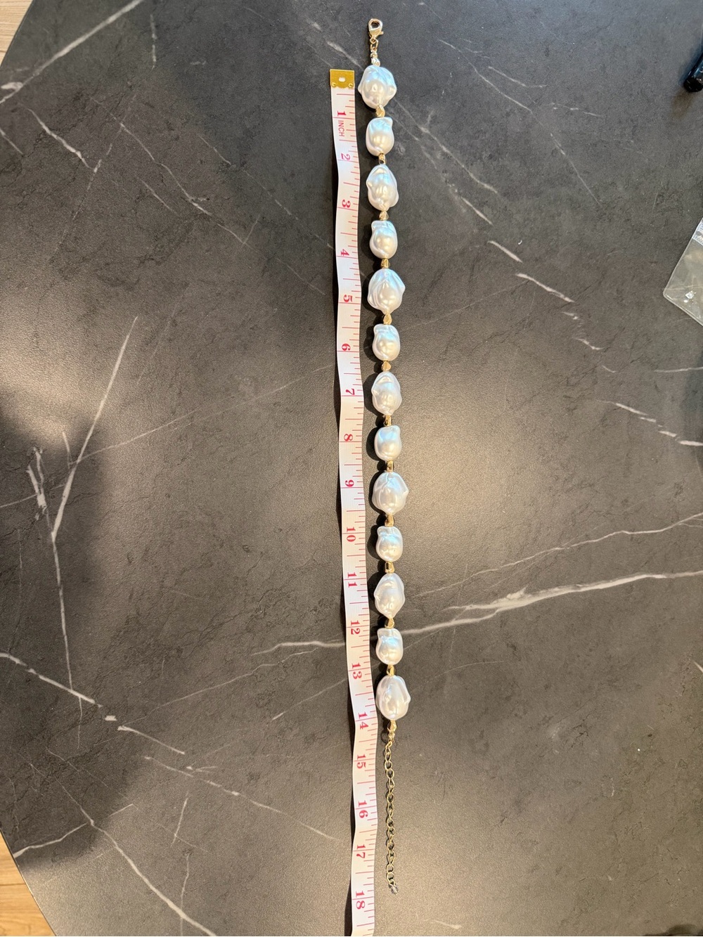 Baroque Pearl & Gold Necklace - Picture 2 of 4